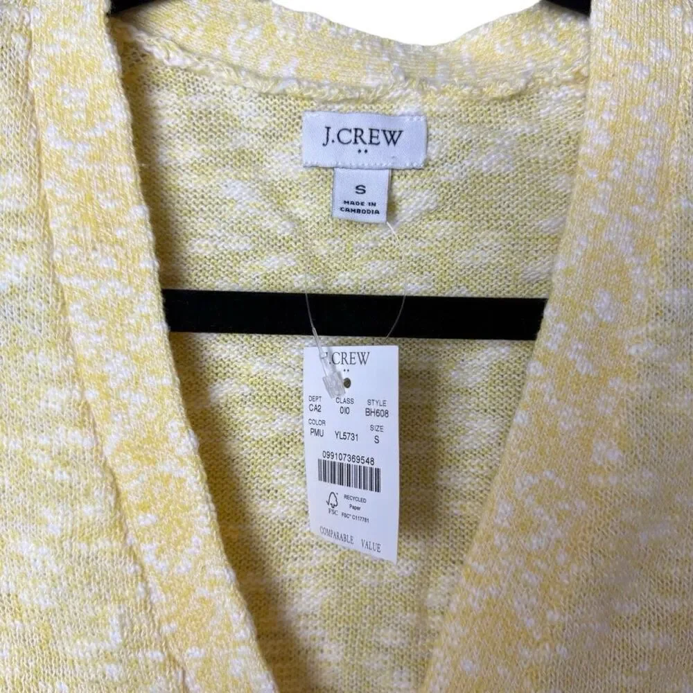 NWT J.Crew yellow cardigan size small